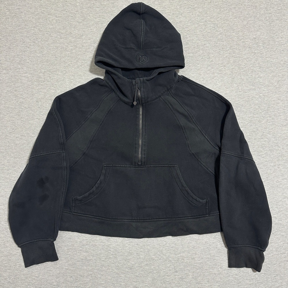 Lululemon Scuba Oversized Half-Zip Hoodie Black Womens Size XL/XXL LW3DM4S
